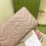 Gucci GG Marmont Zip Around Wallet In Dusty Pink Matelasse Leather
