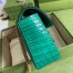Gucci GG Marmont Small Shoulder Bag in Green Crocodile Leather