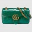 Gucci GG Marmont Small Shoulder Bag in Green Crocodile Leather