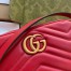 Gucci GG Marmont Mini Camera Bag in Red Chevron Leather
