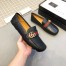 Gucci Men's Driver Loafers in Black Leather with Web
