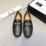 Gucci Horsebit Drive Loafers in Black Leather with Web