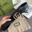 Gucci Pearl Double G Belt 38MM in Black Leather