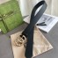 Gucci Pearl Double G Belt 38MM in Black Leather
