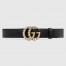 Gucci Pearl Double G Belt 38MM in Black Leather