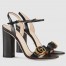 Gucci Marmont Sandals 105mm in Black Leather 
