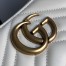 Gucci GG Marmont Medium Chain Shoulder Bag in White Chevron Leather