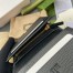 Gucci GG Marmont Card Case Wallet In Black Grained Leather