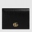 Gucci GG Marmont Card Case Wallet In Black Grained Leather
