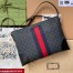 Gucci Messenger Bag in Black GG Supreme Canvas with Web