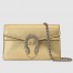 Gucci Dionysus Super Mini Bag in Gold Metallic Leather