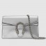 Gucci Dionysus Super Mini Bag in Silver Metallic Leather