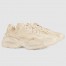 Gucci Men's Rhyton Sneakers in Ivory Distressed Leather