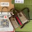 Gucci Ophidia Small Tote Bag in GG Canvas with Brown Leather
