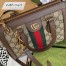 Gucci Ophidia Small Tote Bag in GG Canvas with Brown Leather