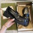 Gucci Women's Horsebit Loafers in Black Leather with Lug Sole