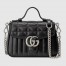 Gucci GG Marmont Mini Top Handle Bag in Black Matelasse Leather