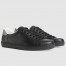 Gucci Men's Ace Sneakers in Black Leather with Interlocking G