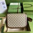Gucci Horsebit 1955 Shoulder Bag in GG Canvas with Brown Leather