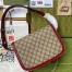 Gucci Horsebit 1955 Shoulder Bag in GG Canvas with Red Leather