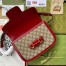 Gucci Horsebit 1955 Shoulder Bag in GG Canvas with Red Leather