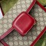 Gucci Horsebit 1955 Shoulder Bag in GG Canvas with Red Leather