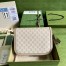 Gucci Horsebit 1955 Shoulder Bag in White GG Supreme Canvas
