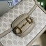 Gucci Horsebit 1955 Shoulder Bag in White GG Supreme Canvas