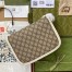 Gucci Horsebit 1955 Shoulder Bag in GG Canvas with White Leather