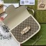 Gucci Horsebit 1955 Shoulder Bag in GG Canvas with White Leather