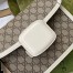 Gucci Horsebit 1955 Shoulder Bag in GG Canvas with White Leather