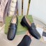 Gucci Women's Loafers in Black Leather with Double G