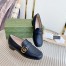 Gucci Women's Loafers in Black Leather with Double G