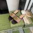 Gucci Slide Sandals in GG Matelasse Canvas with Black Leather
