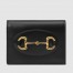 Gucci Horsebit 1955 Card Case Wallet in Black Calfskin