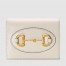 Gucci Horsebit 1955 Card Case Wallet in White Calfskin