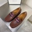 Gucci Interlocking G Horsebit Drive Loafers in Brown Leather with Web