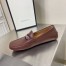 Gucci Interlocking G Horsebit Drive Loafers in Brown Leather with Web