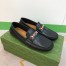 Gucci Interlocking G Horsebit Drive Loafers in Black Leather with Web