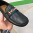 Gucci Interlocking G Horsebit Drive Loafers in Black Leather with Web
