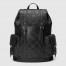 Gucci Backpack In Black GG Embossed Perforated Leather