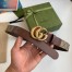 Gucci GG Supreme & Brown Leahter Belt 30MM with Double G Buckle