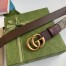 Gucci GG Supreme & Brown Leahter Belt 30MM with Double G Buckle