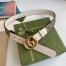 Gucci GG Supreme & White Leahter Belt 30MM with Double G Buckle