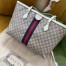 Gucci Ophidia GG Medium Tote Bag in GG Canvas with White Leather