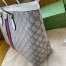 Gucci Ophidia GG Medium Tote Bag in GG Canvas with White Leather