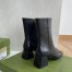 Gucci Black Leather 55MM Ankle Boots with Horsebit