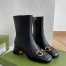 Gucci Black Leather 55MM Ankle Boots with Horsebit
