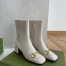 Gucci White Leather 55MM Ankle Boots with Horsebit