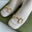 Gucci White Leather 55MM Ankle Boots with Horsebit